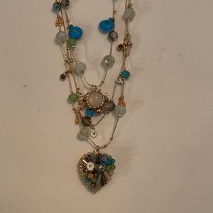 NWT Betsey Johnson triple strand necklace